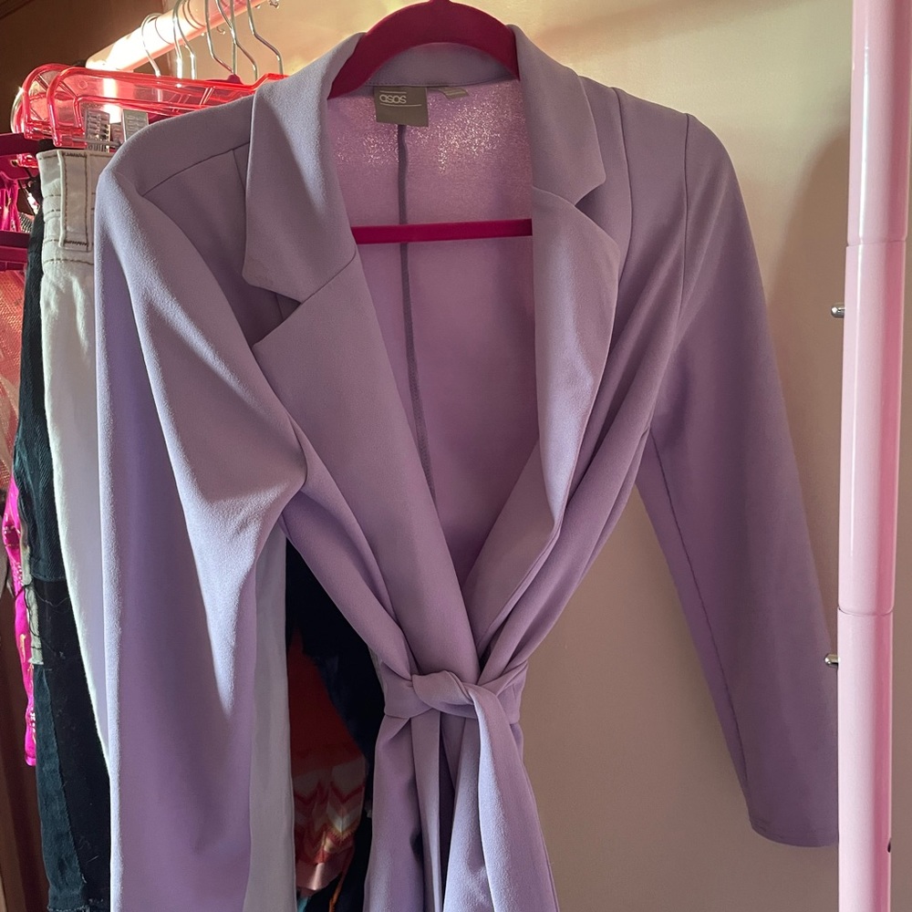 ASOS Purple Tie Waist Blazer